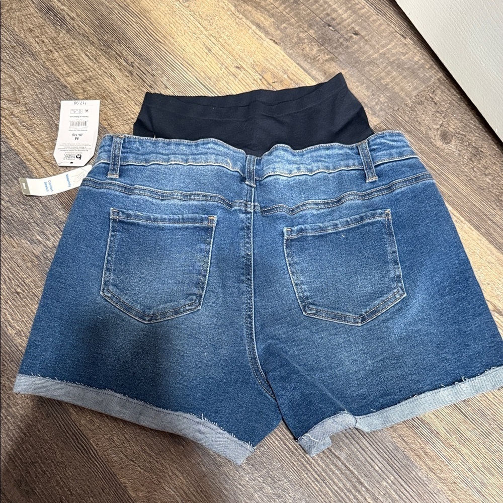 Denim Blue Women's maternity Shorts - Picture 6 of 9